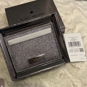 Kate Spade Silver Glitter Card Holder